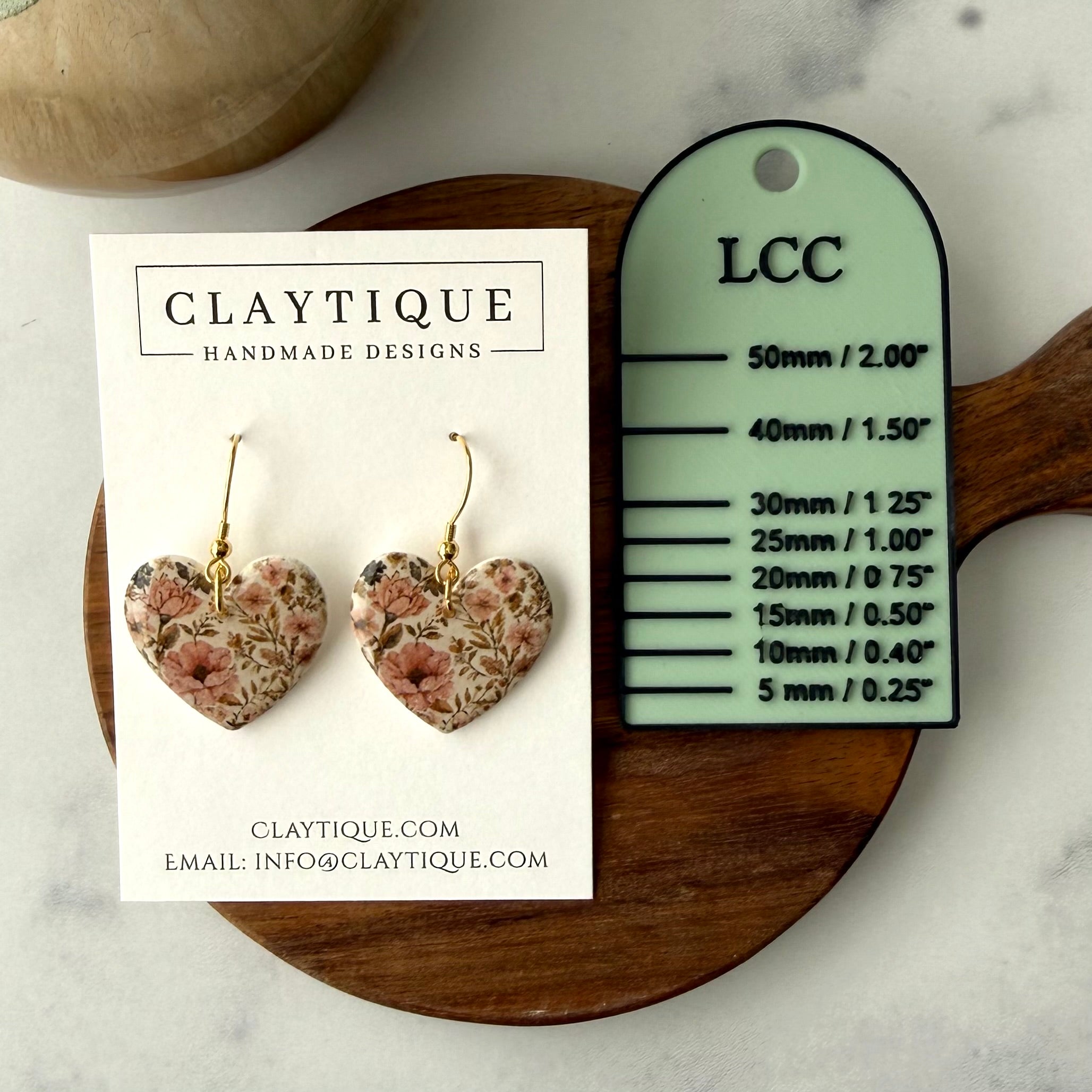 Floral Heart Print Earrings